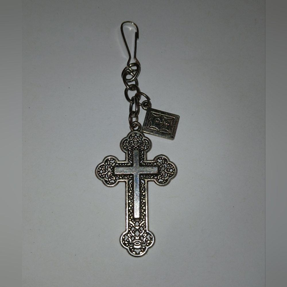 Silver Cross Keychain